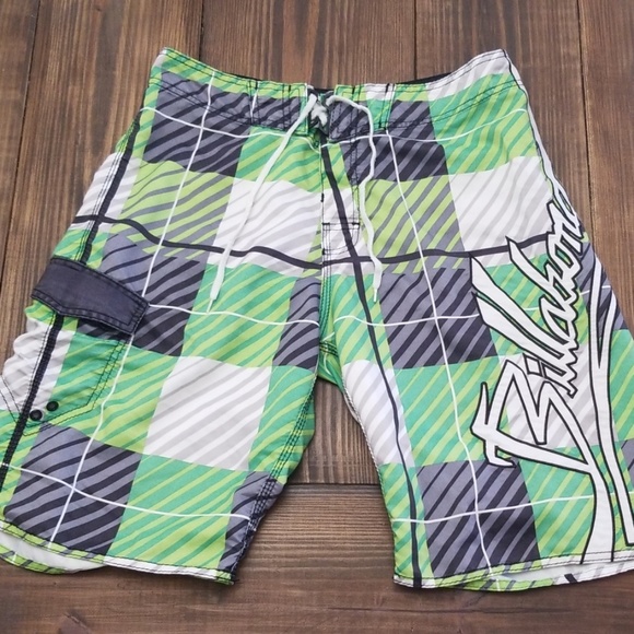 Billabong Boardshorts Green Plaid Size 32